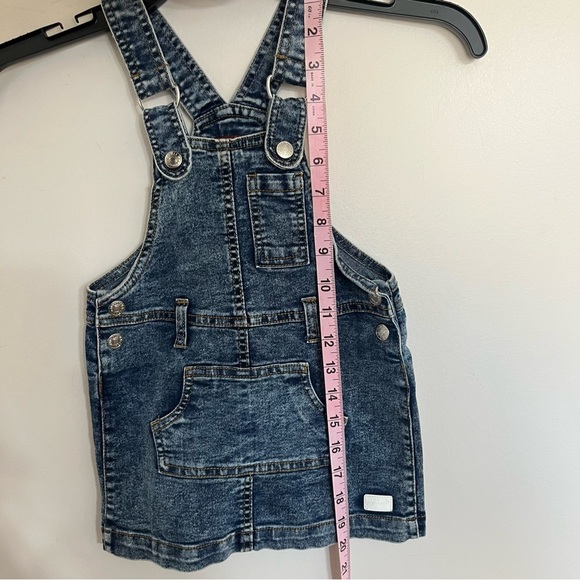 Seven 7 for All Mankind Toddler 18 Month Girls Overall Denim Bib Dress Acid Wash - Picture 8 of 9